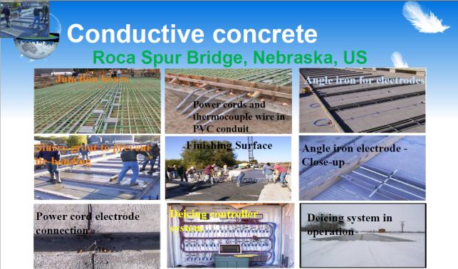 도로 동결방지 및 융설용 고전도성 탄소섬유 강화 콘크리트